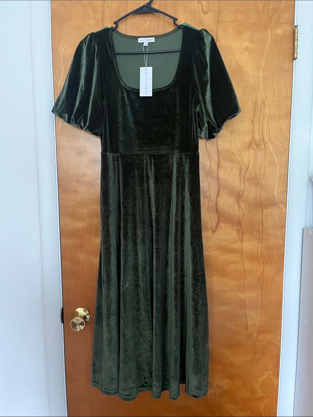Baltic Born Nora Velvet Dress in English Green